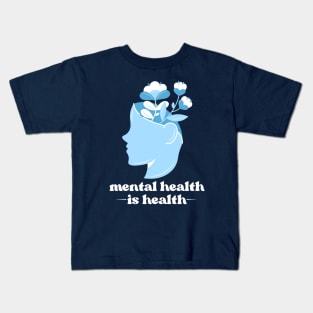 Mental Health Is Health Floral Head Kids T-Shirt